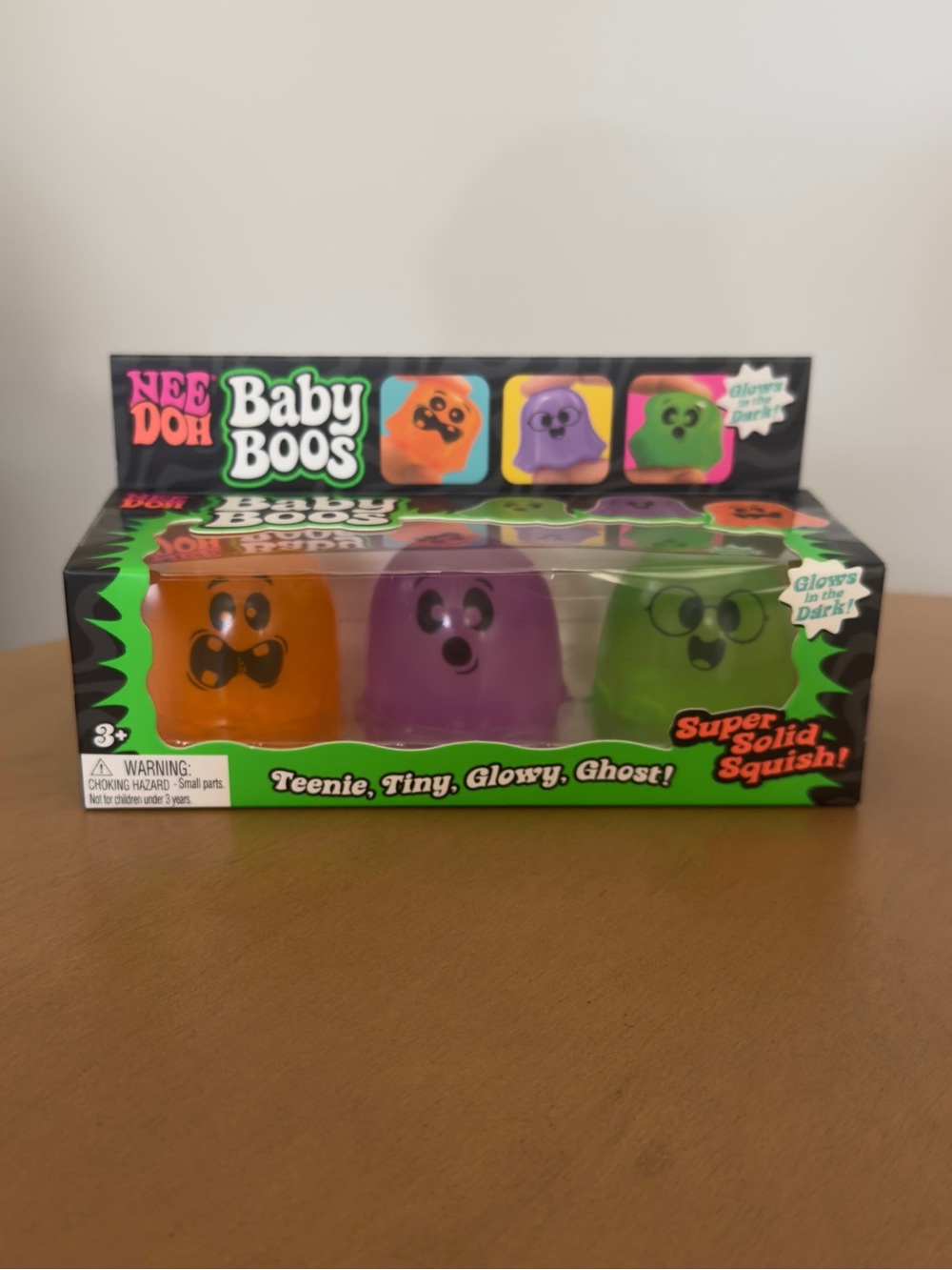 Authentic Needoh Baby Boos - Halloween 3 Pack Glow in the Dark Ghost Squishy NEW
